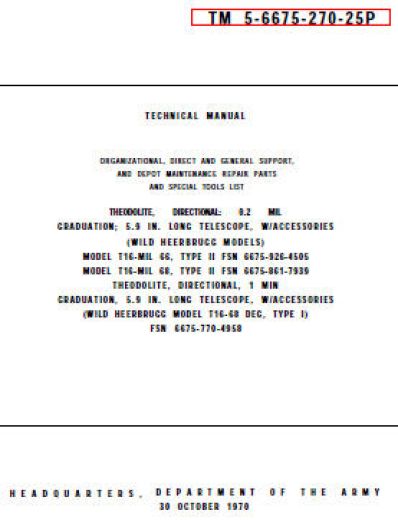 Wild T16 old style - Parts Manual
