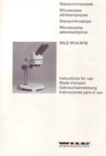 Wild M1A / M1B user manual Wild M1A / M1B user manual