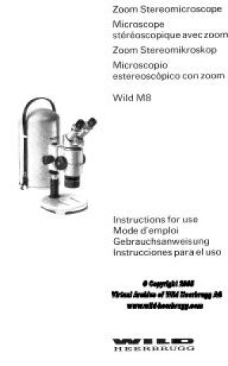 Wild M8 user manual Wild M8 user manual