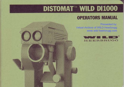 Wild DI1000 user manual Wild DI1000 user manual