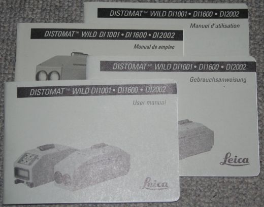 Wild DI1001/1600/2002 user manual Wild DI1001/1600/2002 user manual