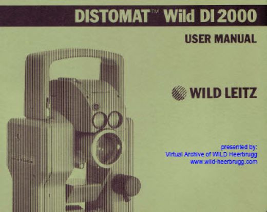 Wild DI2000 user manual Wild DI2000 user manual