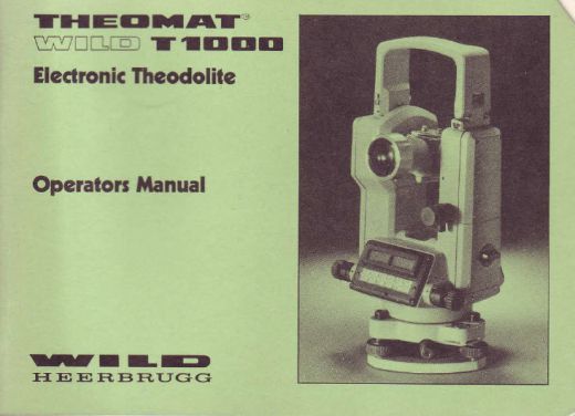 Wild T1000 user manual Wild T1000 user manual