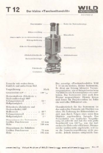 Wild T12 brochure Wild T12 brochure