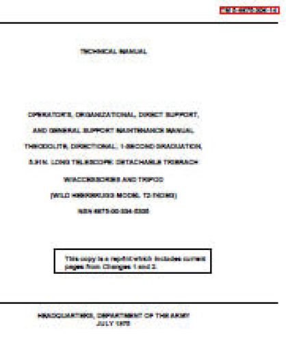 Wild T21 service manual 1974 Wild T21 service manual 1974