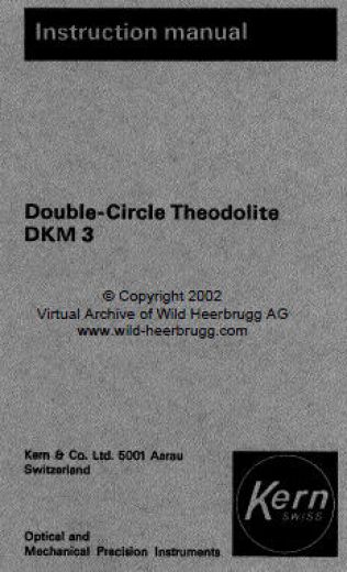 Kern DKM3 - User Manual Kern DKM3 - User Manual