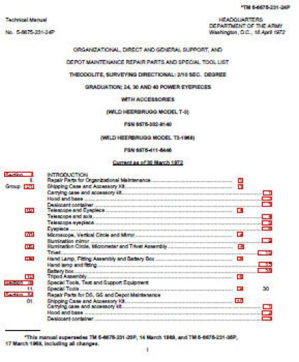 Wild T3 US Army Technical manual Wild T3 US Army Technical manual