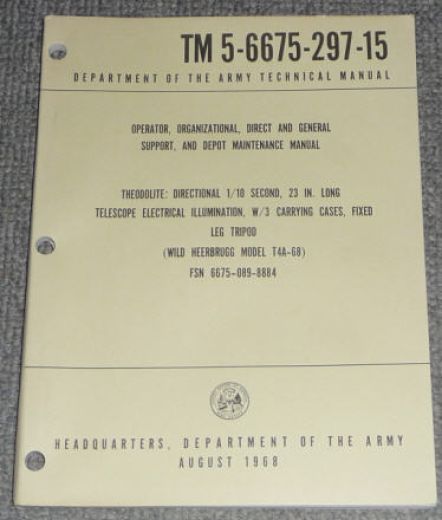 Wild T4 service manual 1968 Wild T4 service manual 1968