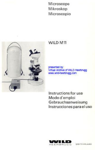 Wild M11 user manual Wild M11 user manual