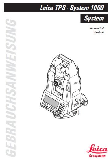 Leica TPS1000 series user manual