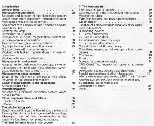 Wild Leitz The microscope and its application