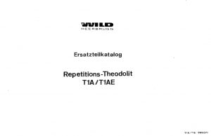 Service manual for Wild Heerbrugg T1A