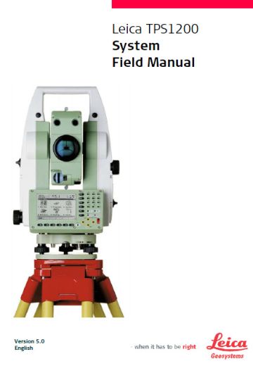 Leica TPS1200 series user manual
