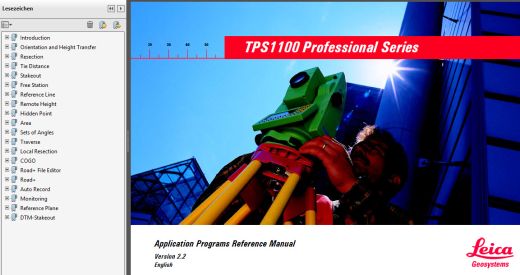 Leica TPS1100 series user manual