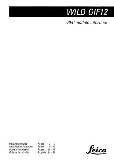 Wild GIF12 REC-modle reader for GRM10