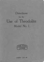 Zeiss Theodolite Th I User manual