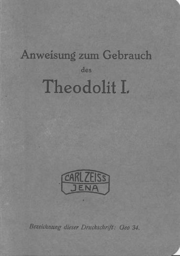 Zeiss Theodolite Th I User manual