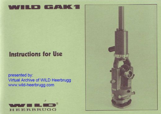 Wild GAK1 user manual Wild GAK1 user manual