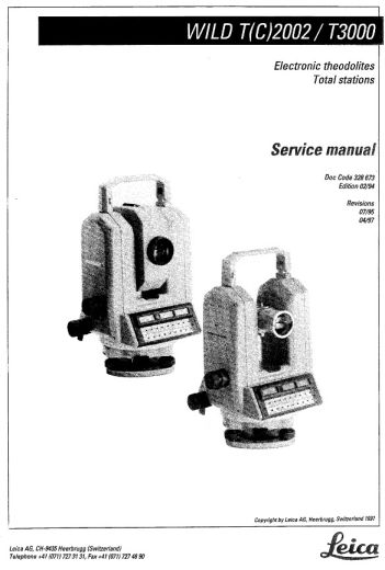 Wild T2002 / TC2002 / T3000 Service manual