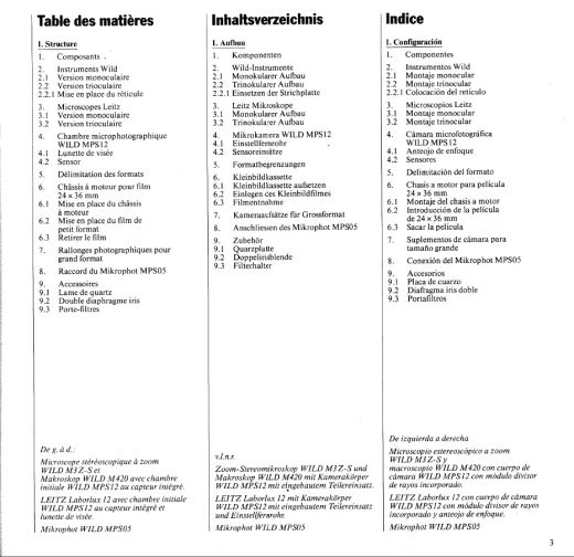 Wild MPS05/12 user manual