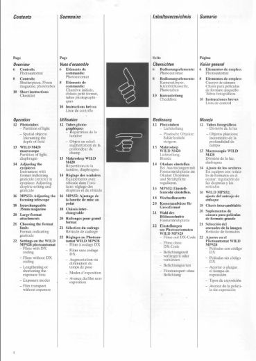 Wild MPS48/52 user manual