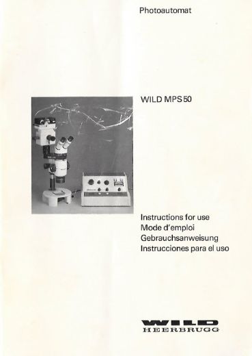 Wild MPS50 Photoautomat user manual