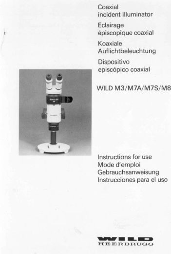 Wild Coaxial�incident illuminator - user manual