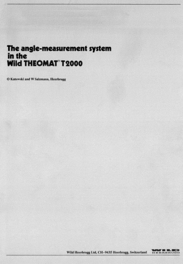 The angle-measurement system in theWild THEOMAT T2000