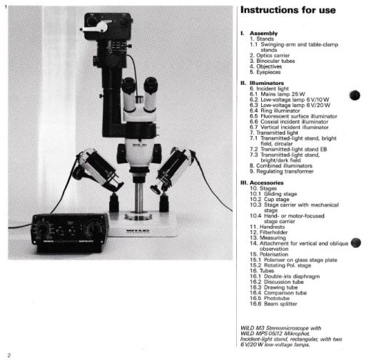 Wild M3 user manual 1983