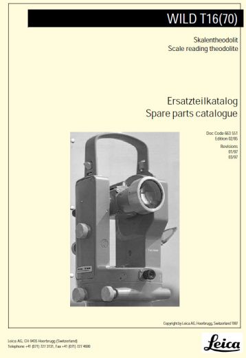 Service manual for Wild Heerbrugg T16 (70)