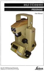 Wild T1010 - TC1010 - T1610 - TC1610 Programs