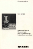 Wild M400 user manual