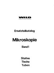 Wild - Microscope SPARE PART CATALOGUE�- Part 1-3